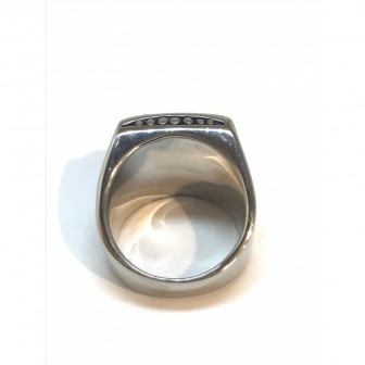 Bague acier chevalière BA035