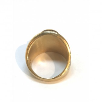 Bague acier universitaire pierre noire BA050