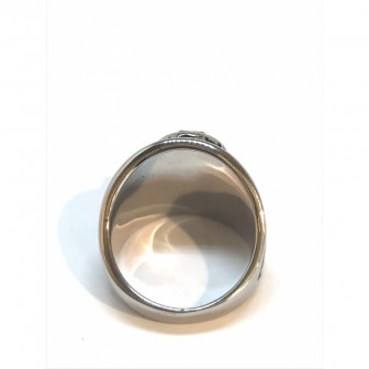 Bague acier universitaire pierre bleue BA041-1