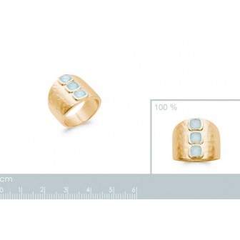Bague plaqué-or 750/000 5 microns et sa pierre Agate bleue 2903260