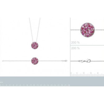 Collier argent rhodié 925/000 pierres synthétiques 87337945
