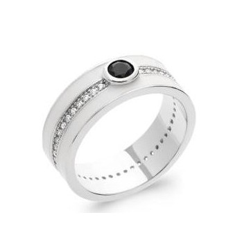 Bague alliance argent rhodié 925/000 email oz 1295810
