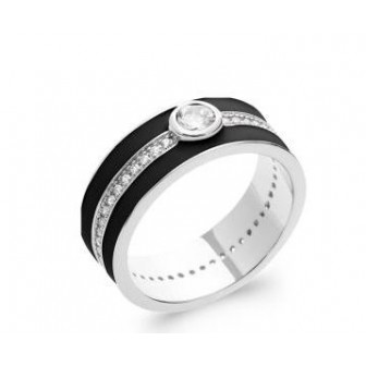 Bague argent rhodié 925/000 email oz 1295807