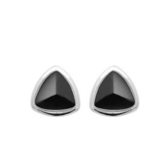 Boucles d'oreilles argent rhodié 925/000 Agate noire 1582607