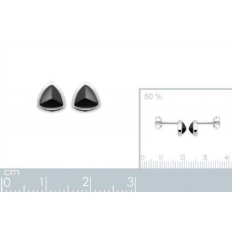 Boucles d'oreilles argent rhodié 925/000 Agate noire 1582607