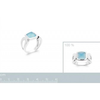 Bague argent rhodié 925/000 Agate bleue 1299160