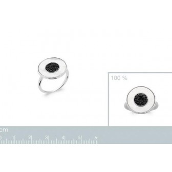Bague argent rhodié 925/000 nacre et pierres synthétiques 1908804