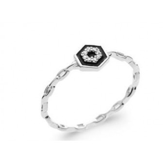 Bague argent rhodié 925/000 email oz 1CXW407