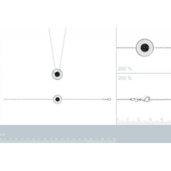 Collier argent rhodié 925/000 Nacre et pierres synthétiques 87341145