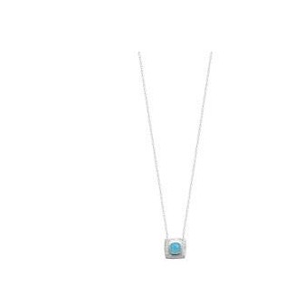 Collier argent rhodié 95/000 et son Agathe bleue 87339445