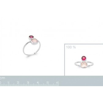 Bague argent rhodié 925/000 et pierres véritables 1906680