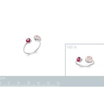 Bague argent rhodié 925/000 et pierres véritables 1906780