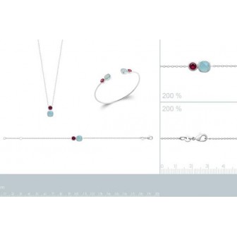 Bracelet argent rhodié 925/000 et Pierres véritables 87340218