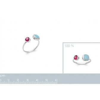Bague argent rhodié 925/000 et Pierres véritables 1906705
