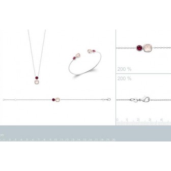 Bracelet argent rhodié 925/000 et Pierres véritables 87340318