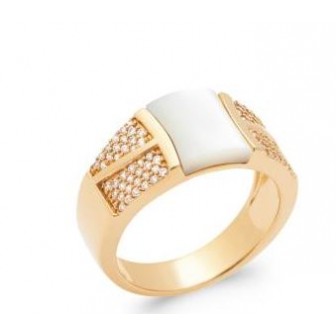 Bague plaqué-or 750/000 5 microns nacre oz 2906404