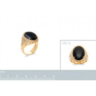 Bague plaqué-or 5 microns 750/000 oz et Pierre naturelle 2296507