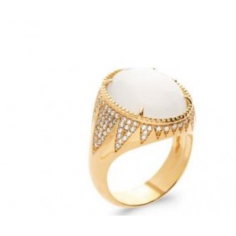 Bague plaqué-or 5 microns 750/000 oz et Pierre véritable 2296510