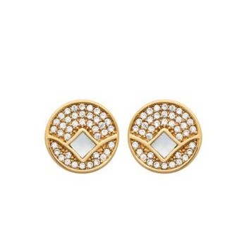 Boucles d'oreilles plaqué-or 3 microns 750/000 Nacre et oz 2584704