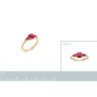 Bague plaqué-or 5 microns 750/000 et Pierres synthétiques 2908580