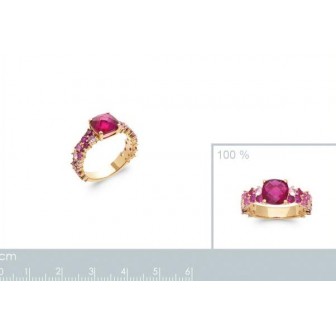 Bague plaqué-or 5 microns 750/000 oz 2290480