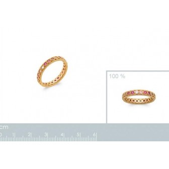 Bague plaqué-or 5 microns 750/000 et Pierres synthétiques 2909080