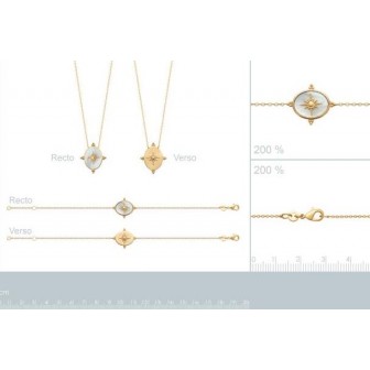 Bracelet plaqué-or 3 microns Nacre 97335918