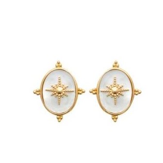 Boucles d'oreilles plaqué-or 3 microns 750/000 Nacre 2581004