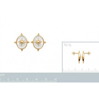 Boucles d'oreilles plaqué-or 3 microns 750/000 Nacre 2581004