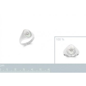 Bague argent rhodié 925/000 Nacre oz 1904404