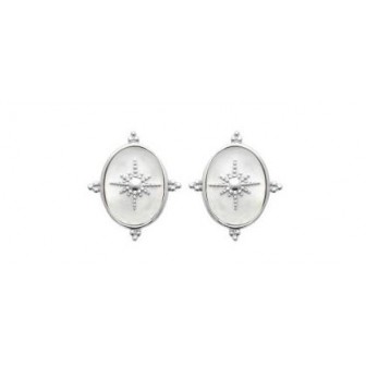 Boucles d'oreilles argent rhodié 925/000 Nacre 1581004