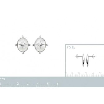 Boucles d'oreilles argent rhodié 925/000 Nacre 1581004