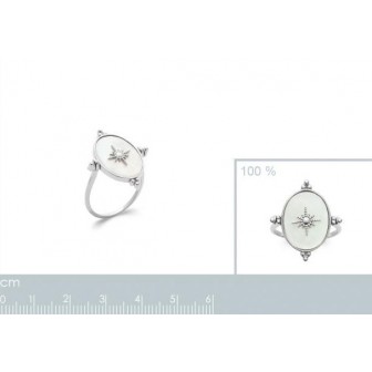 Bague argent rhodié 925/000 Nacre 1902304
