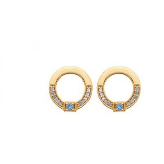 Boucles d'oreilles plaqué-or 3 microns 750/000 et pierres synthétiques 2585460
