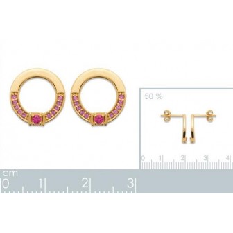 Boucles d'oreilles plaqué-or 3 microns et pierres synthétiques 2585480