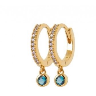 Créoles plaqué-or 750/000 3 microns oz et Pierres synthétiques 2634360