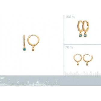 Créoles plaqué-or 750/000 3 microns oz et Pierres synthétiques 2634360