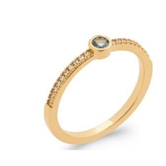 Bague plaqué-or 750/000 5 microns oz et pierres synthétiques 2908960