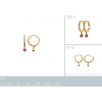 Créoles plaqué-or 3 microns 750/000 oz et Pierres Synthétiques 2634380
