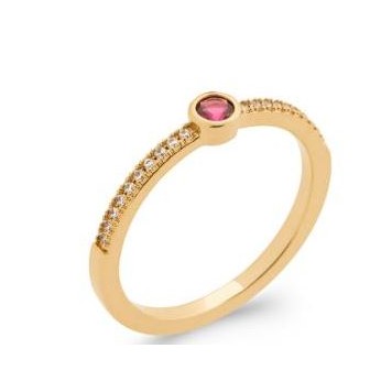 Bague plaqué-or 5 microns 750/000 oz et Pierres synthétiques 2908980