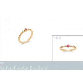 Bague plaqué-or 5 microns 750/000 oz et Pierres synthétiques 2908980