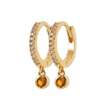 Créoles plaqué-or 3 microns 750/000 oz et Pierres Synthétiques 2NJI390