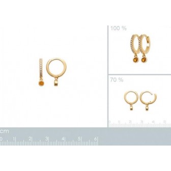 Créoles plaqué-or 3 microns 750/000 oz et Pierres Synthétiques 2634390