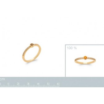 Bague plaqué-or 5 microns 750/000 oz et Pierres synthétiques 2908990