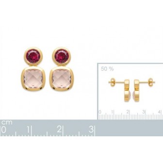 Boucles d'oreilles plaqué-or 3 microns 750/000 et Pierres véritables 2585080