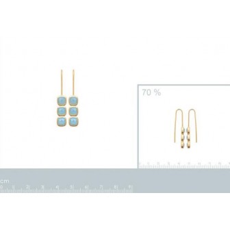 Boucles d'oreilles plaqué-or 3 microns 750/000 Agate bleue 2582860