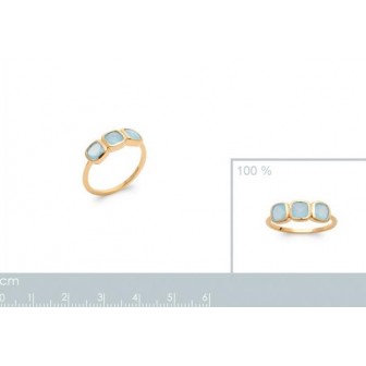 Bague plaqué-or 5 microns 750/000 et ses pierres véritables Agate bleue 2902960