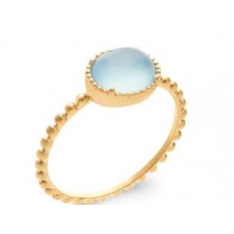 Bague plaqué-or 5 microns 750/000 et pierre véritable 2NJI560