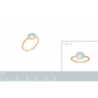 Bague plaqué-or 5 microns 750/000 et pierres véritables 2900560