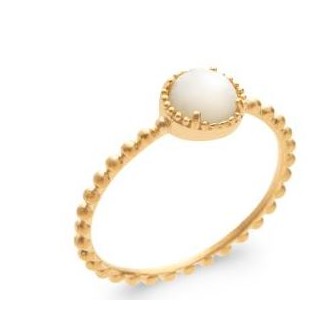 Bague plaqué-or 5 microns 750/000 et nacre 2NJI404